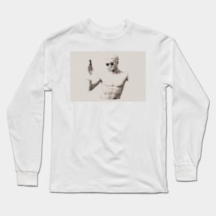 Greek Statue On Phone Long Sleeve T-Shirt